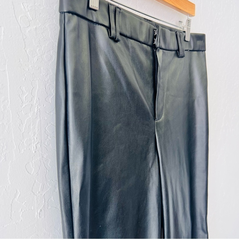 Sold Zara Vegan Leather Boot Cut Pants Large - Picture 3 of 9